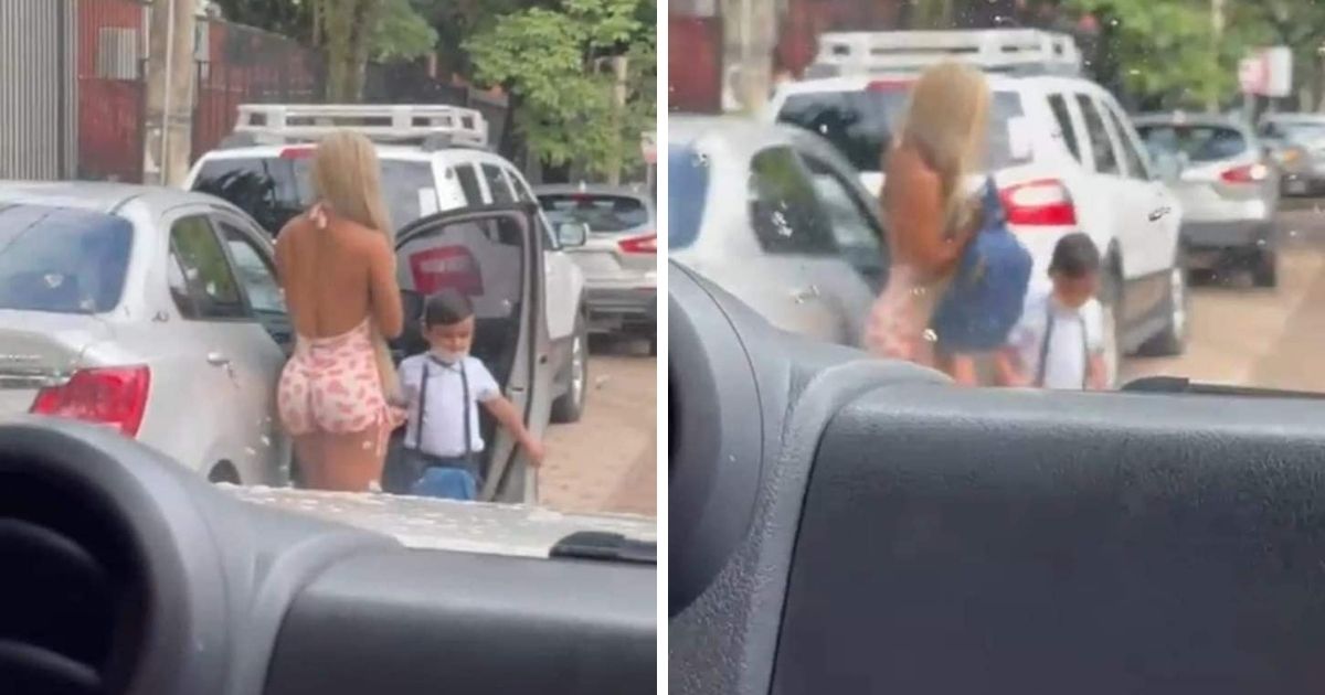 Mamá fitness es duramente criticada por usar ropa deportiva para recoger a su hijo a la escuela