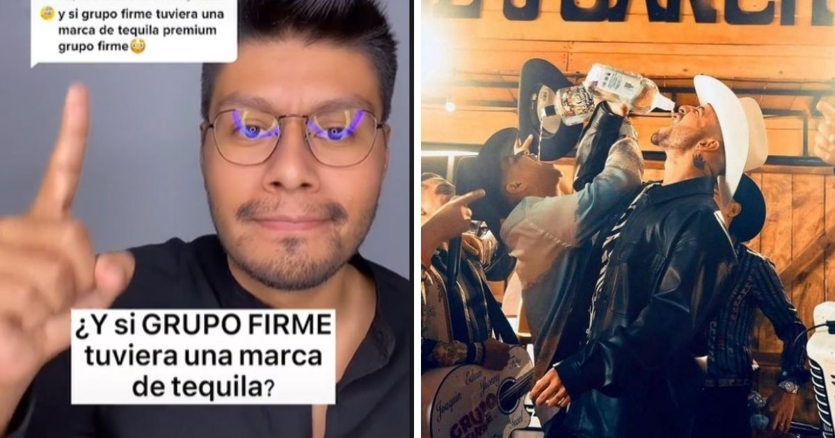 TikToker mostró como se vería la marca de tequila de Grupo Firme