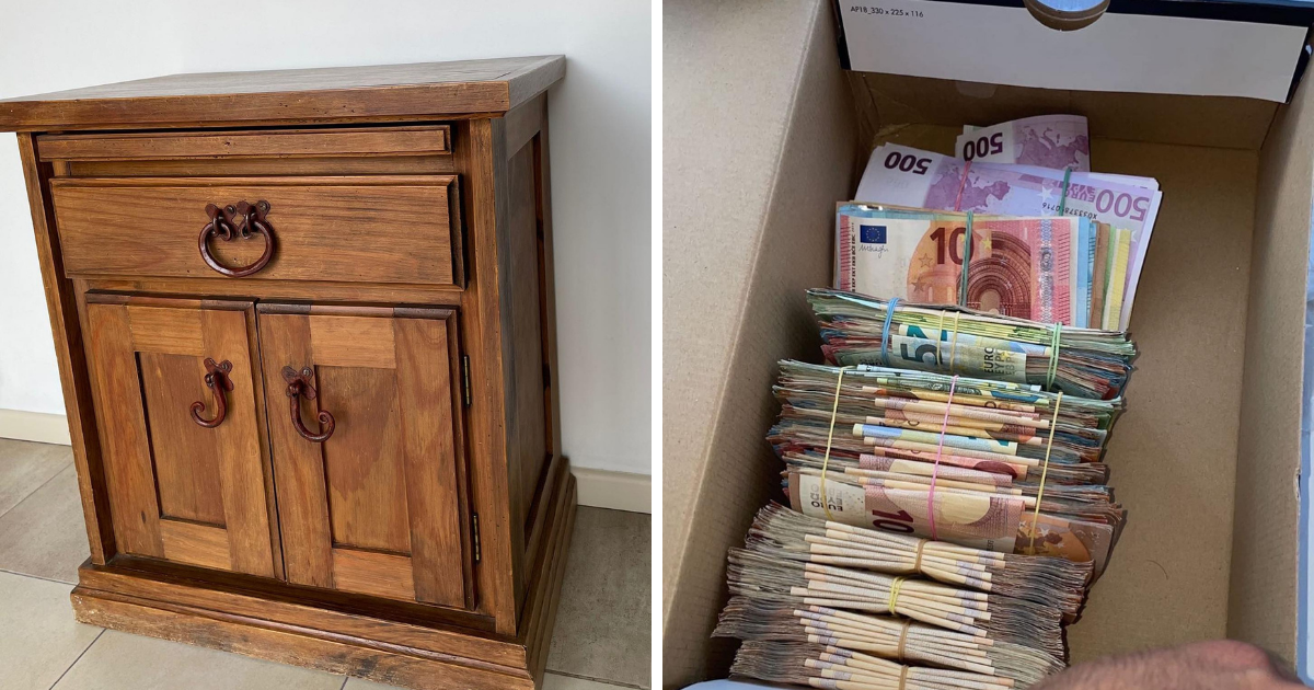 Hombre compra un mueble usado y encuentra en su interior una suma millonaria de dinero