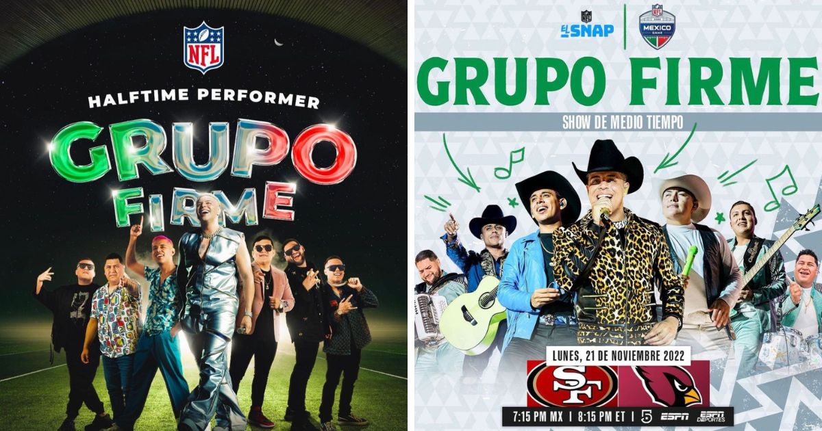 Grupo Firme será el encargado del medio tiempo de la NFL en México