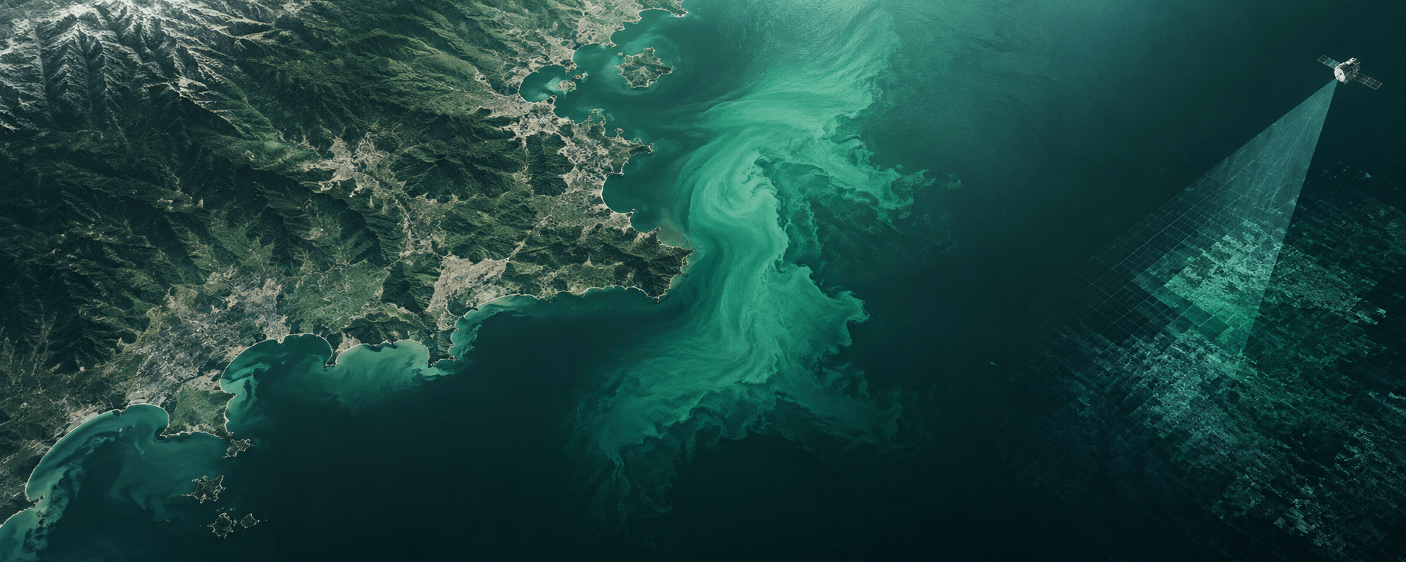 Satellite imagery call-to-action background