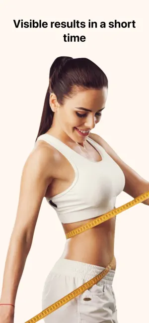 Woman smiling and measuring her waist