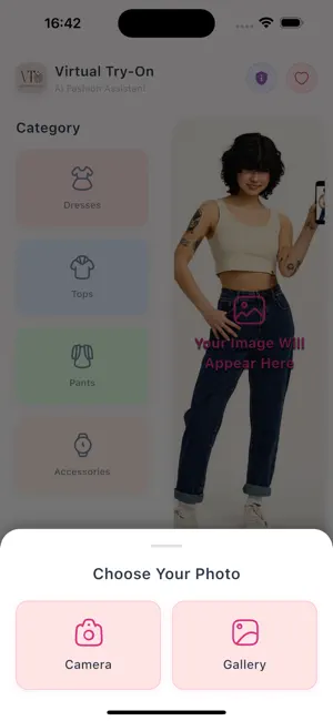 App screenshot showing photo selection