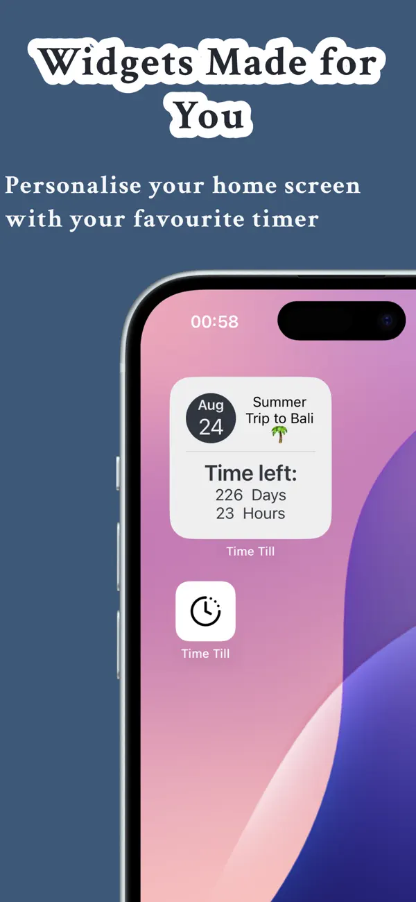TimeTill widget on iOS home screen