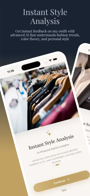 Votique app screenshot showing instant style analysis screen