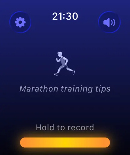 Chirp main interface for recording