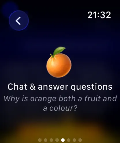 Chirp settings screen