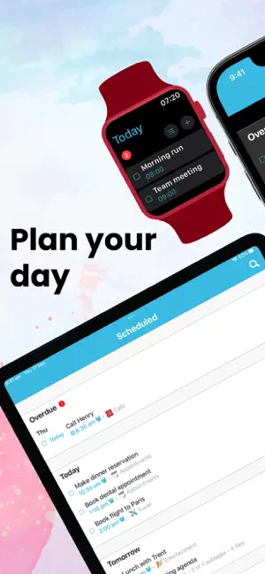 GoTodo app screenshot with Apple Watch integration