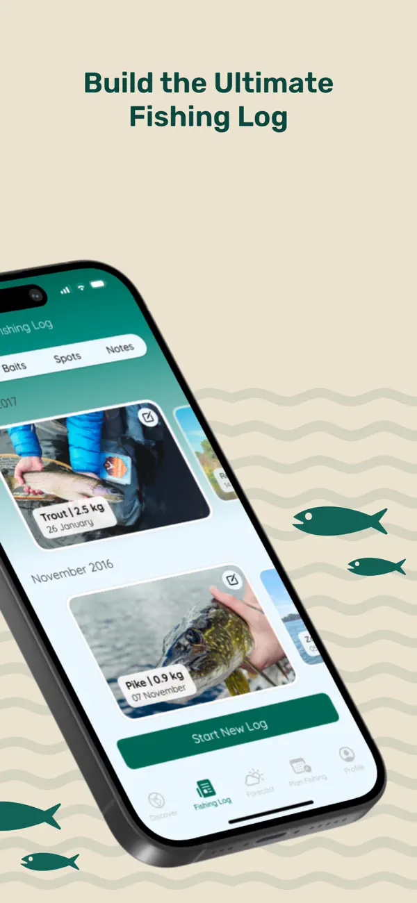 Ultimate fishing log feature