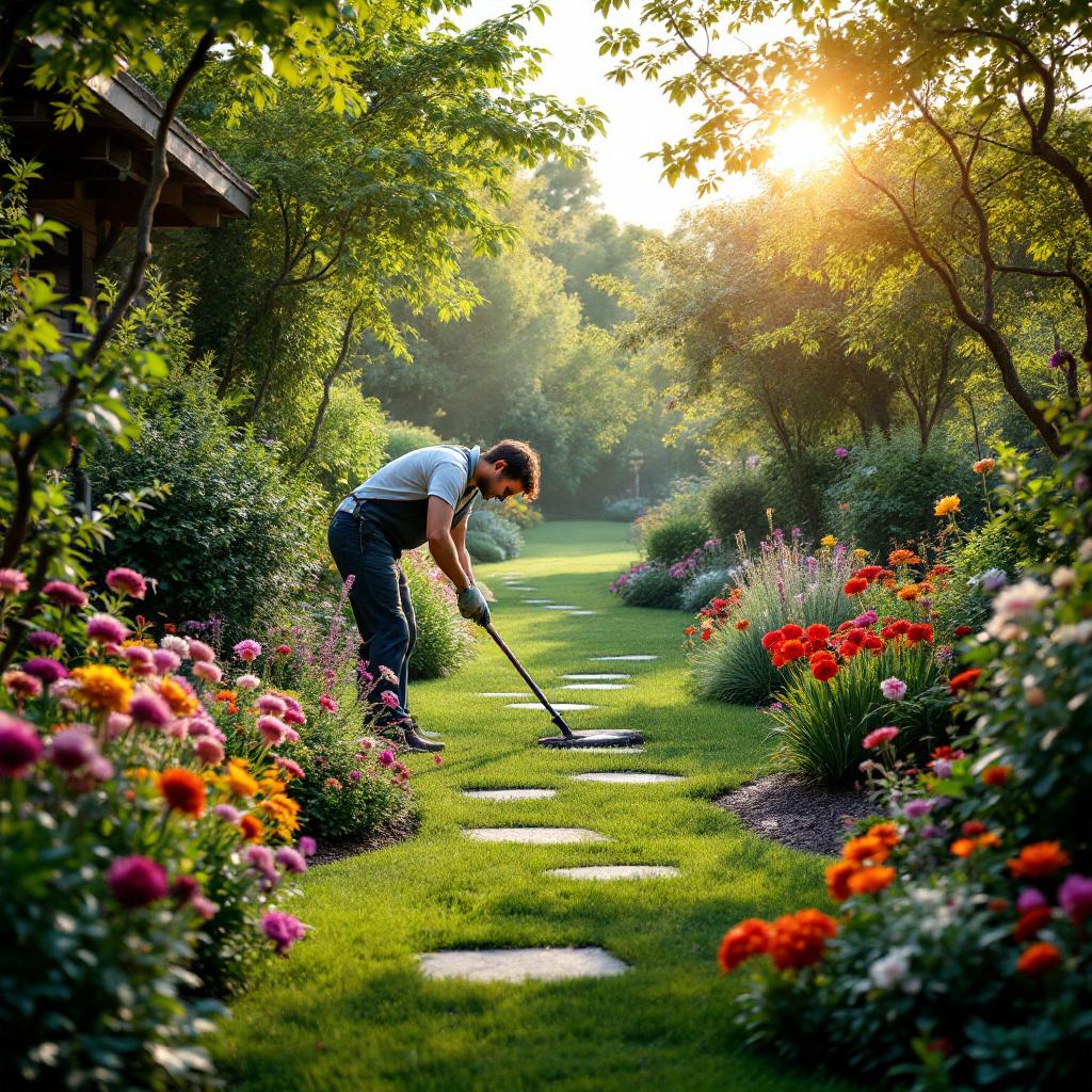 Garden maintenance demonstration