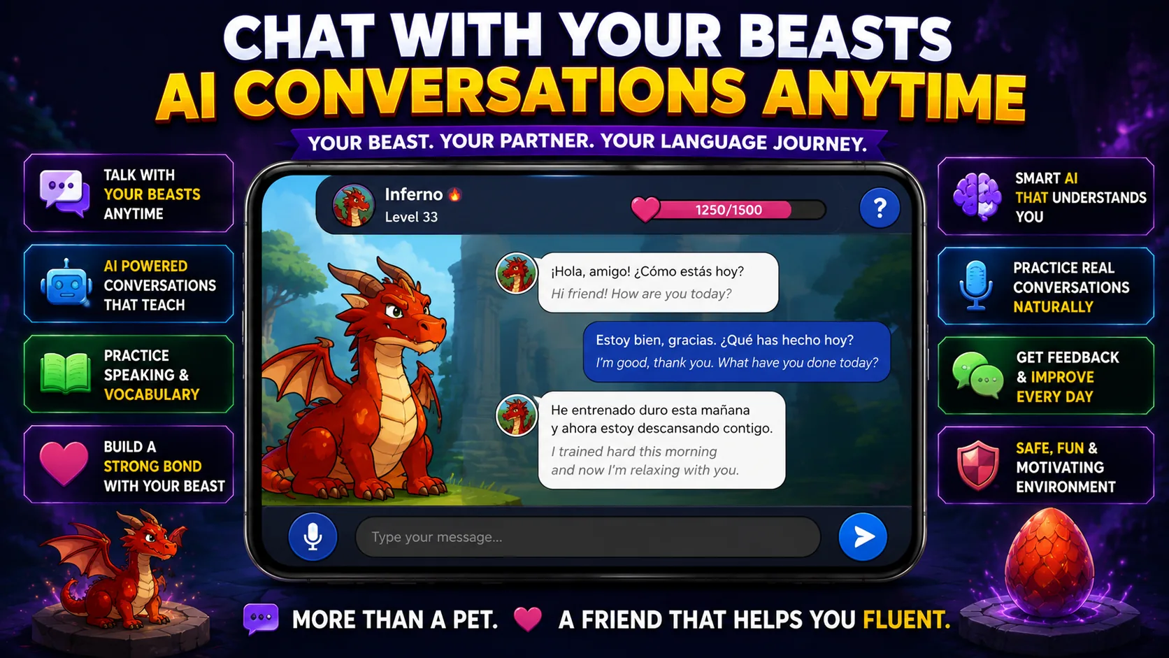 Talk to your beasts to practise