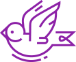 icon of purple colored bird representing tattoo color