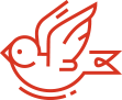 icon of red colored bird representing tattoo color