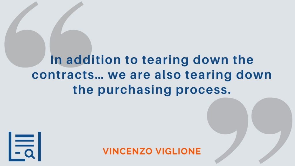 "In addition to tearing down the contracts… we are also tearing down the purchasing process." Vincenzo Viglione