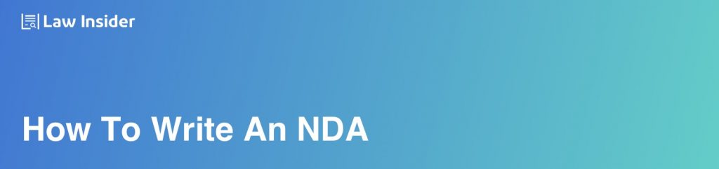 How To Write An NDA