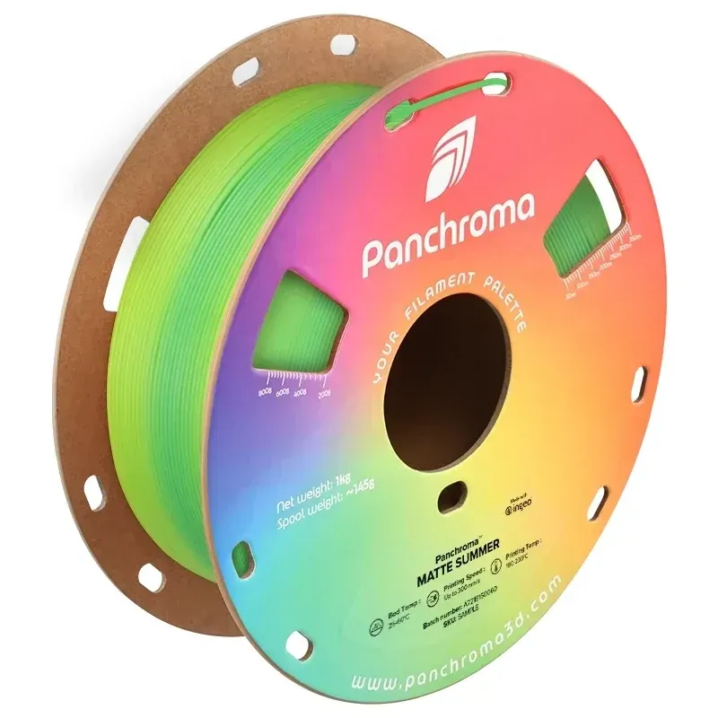 Panchroma Gradient Matte PLA Summer, 1.75 mm 1 kg spool with a printed example