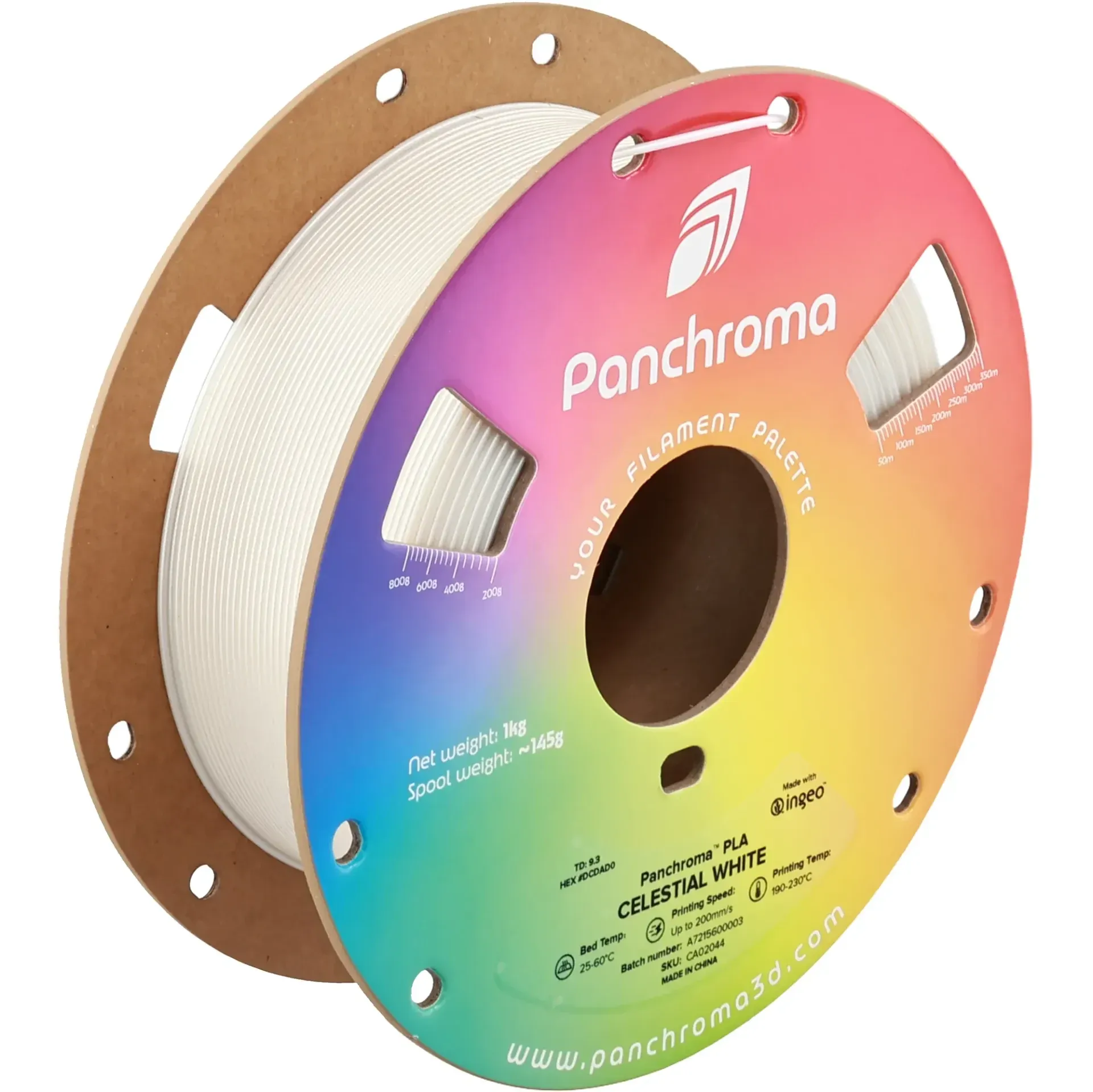 Panchroma Celestial PLA Celestial White, 1.75 mm 1 kg spool with a printed example