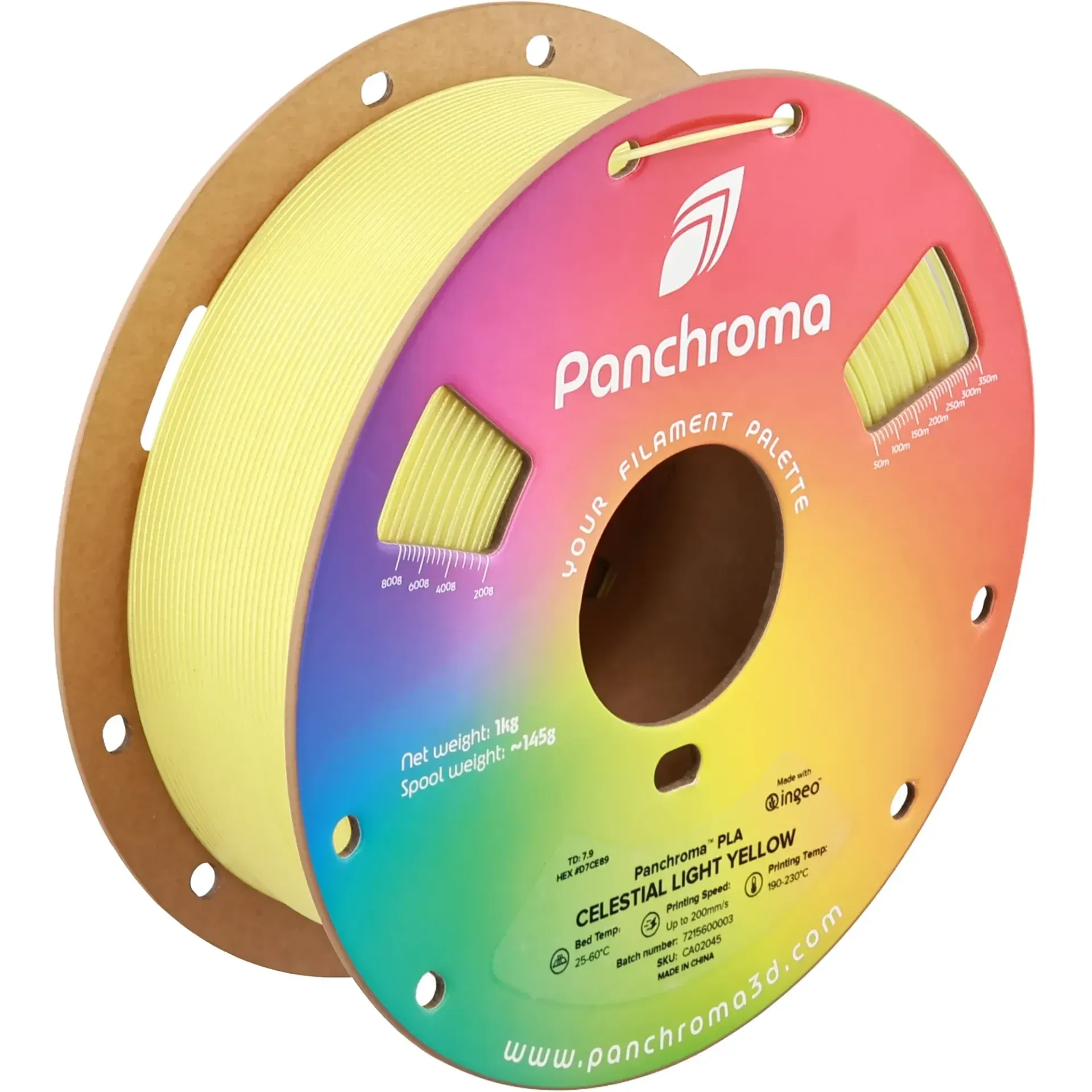 Panchroma Celestial PLA Celestial Light Yellow, 1.75 mm 1 kg spool with a printed example