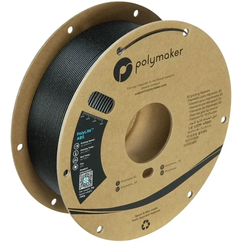 Polymaker Galaxy ABS Black, 1.75 mm 1 kg spool with a printed example