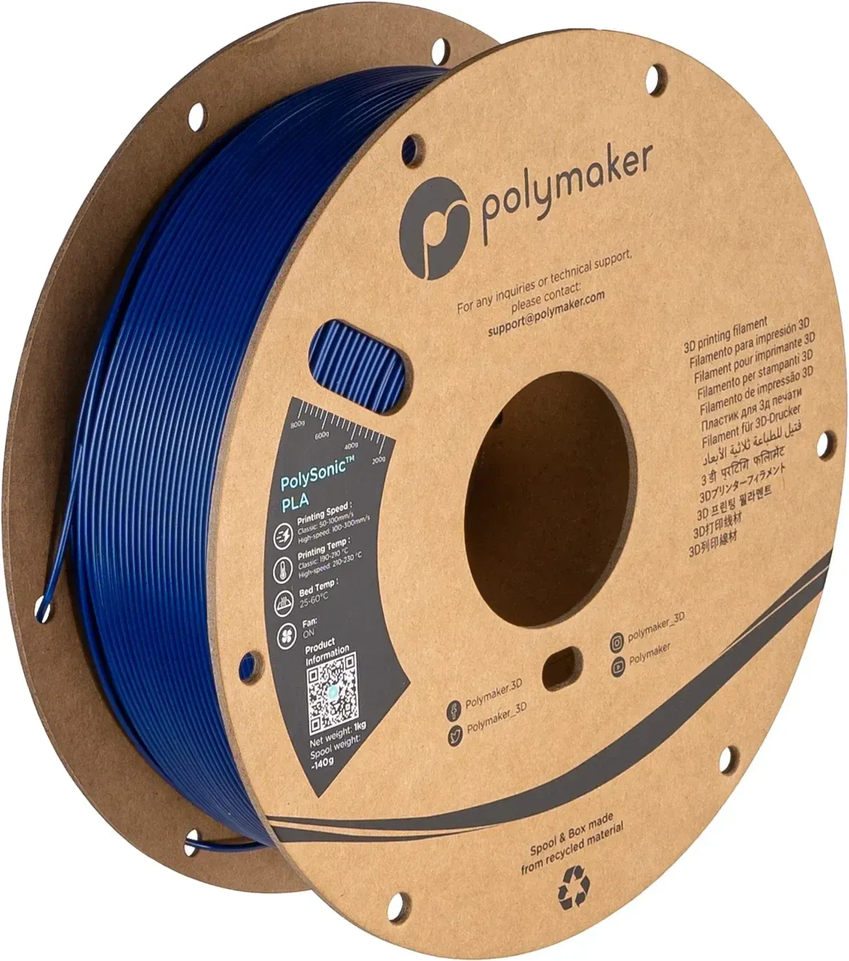A print in PolySonic PLA Blue