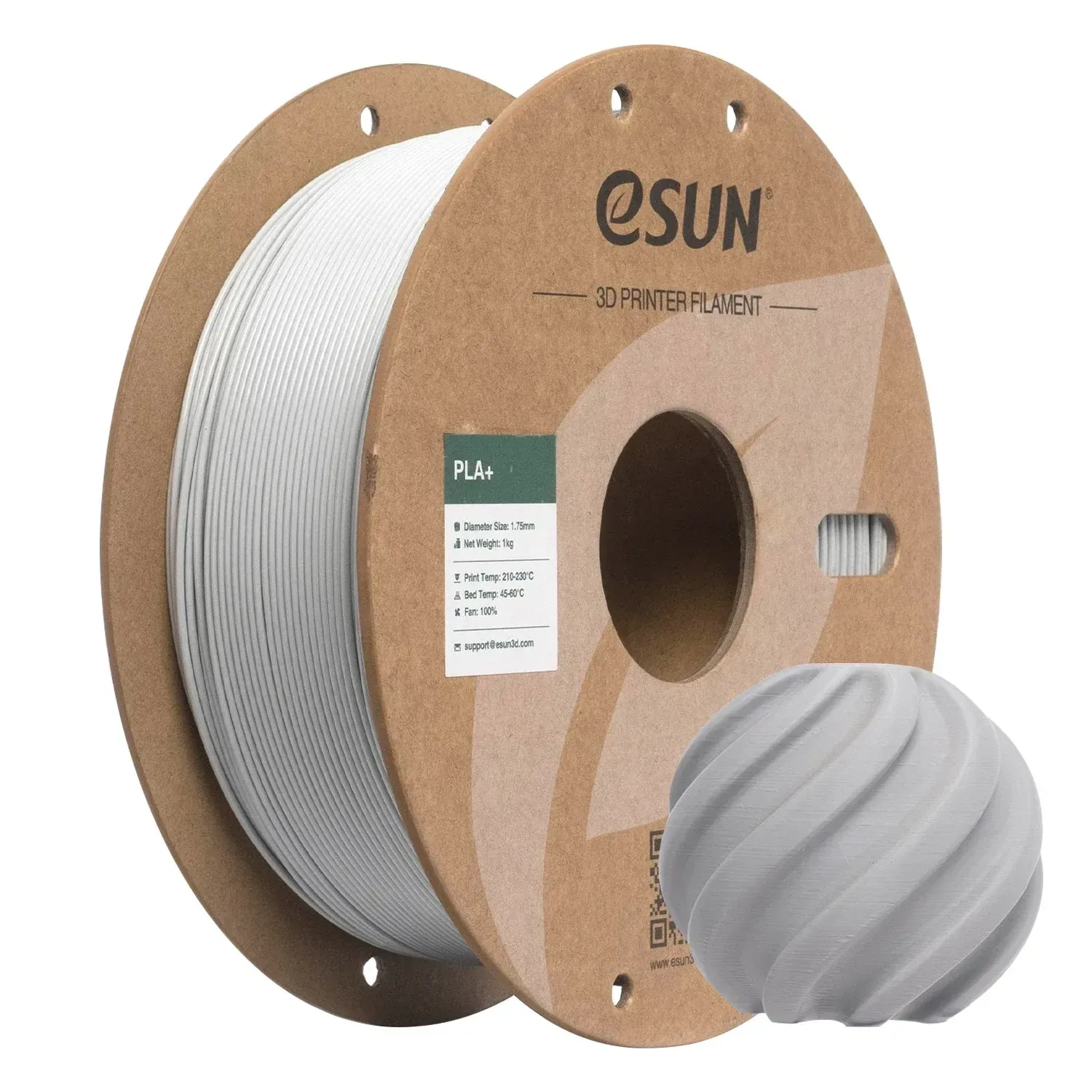 eSUN PLA+ Concrete Grey, 1.75 mm 1 kg spool