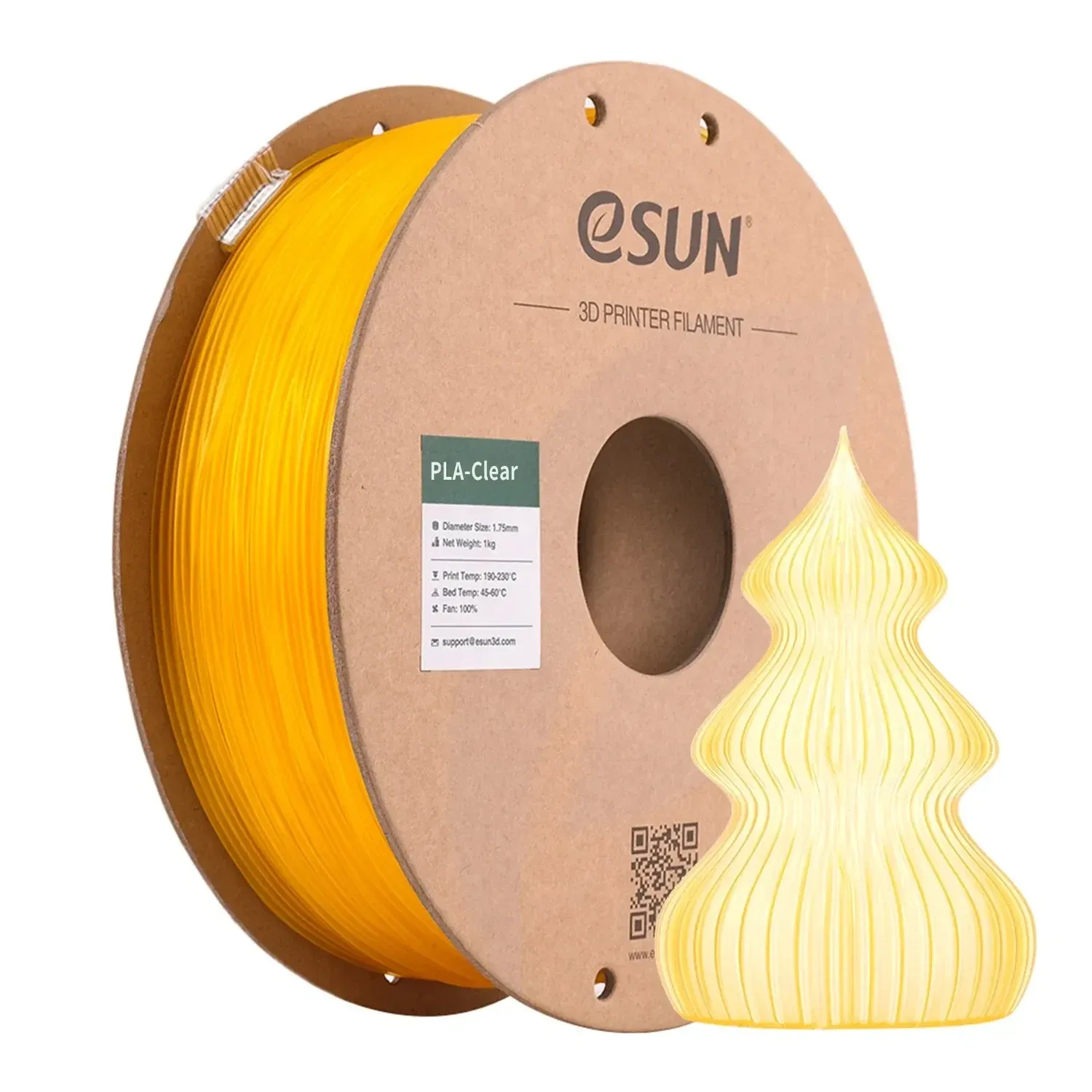 eSUN PLA-Clear Translucent Orange, 1.75 mm 1 kg spool