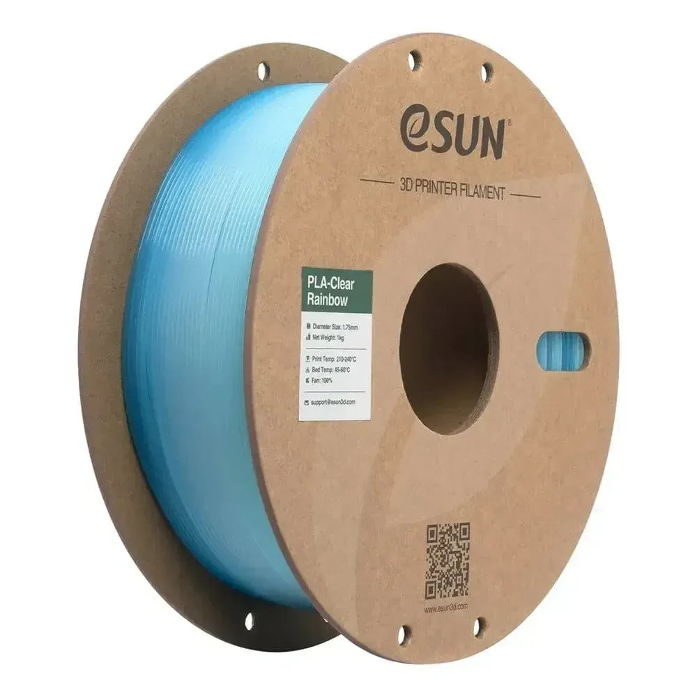 eSUN PLA-Clear Rainbow Translucent Blue White, 1.75 mm 1 kg spool