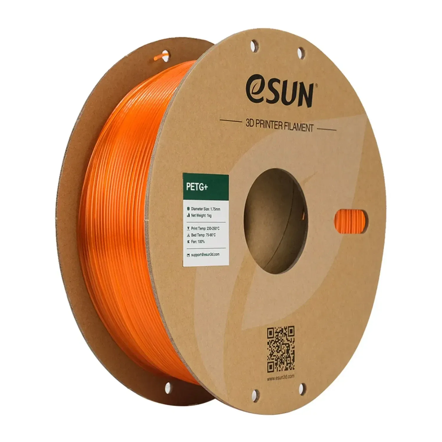 eSUN PETG+ Translucent Deep Orange, 1.75 mm 1 kg spool