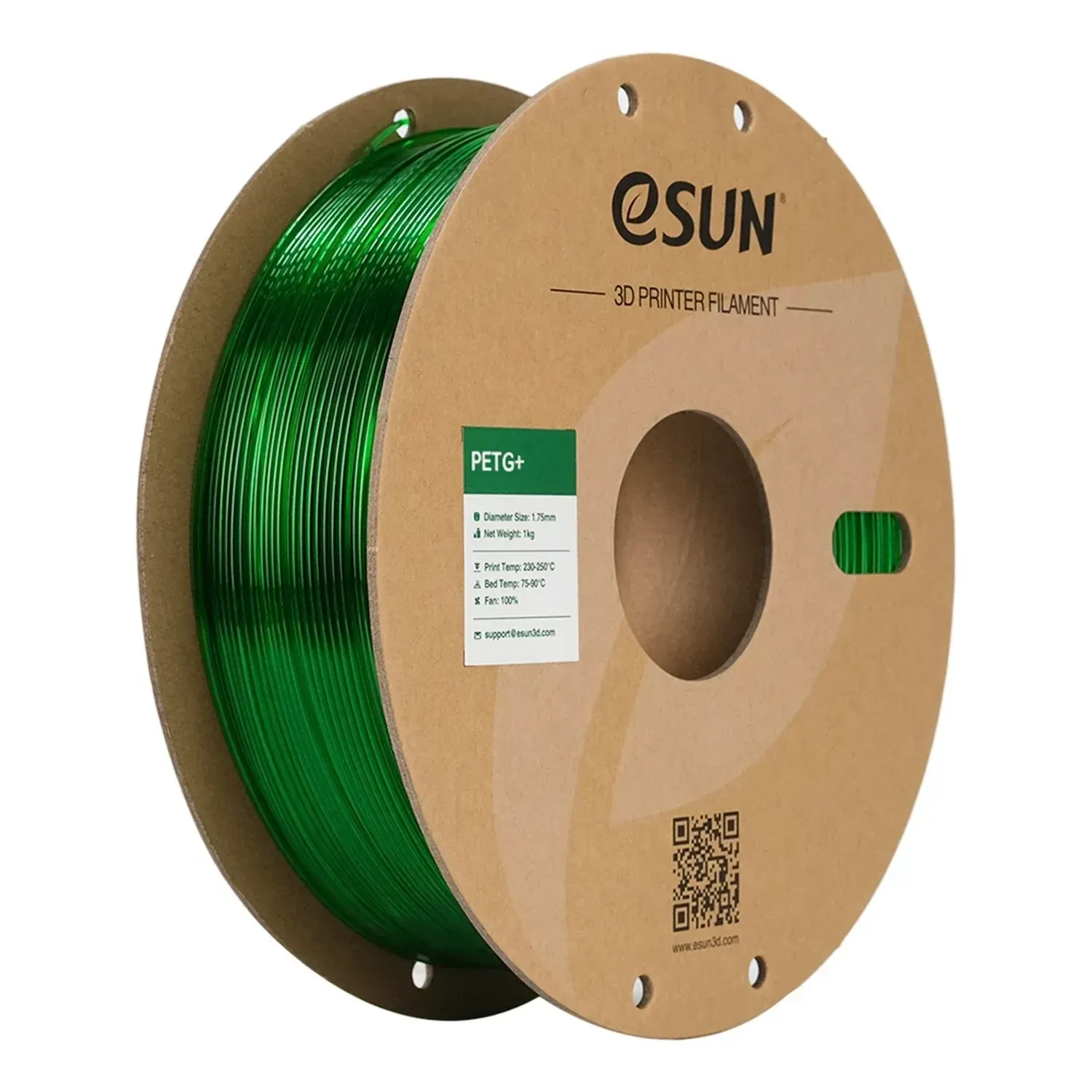 eSUN PETG+ Translucent Green, 1.75 mm 1 kg spool
