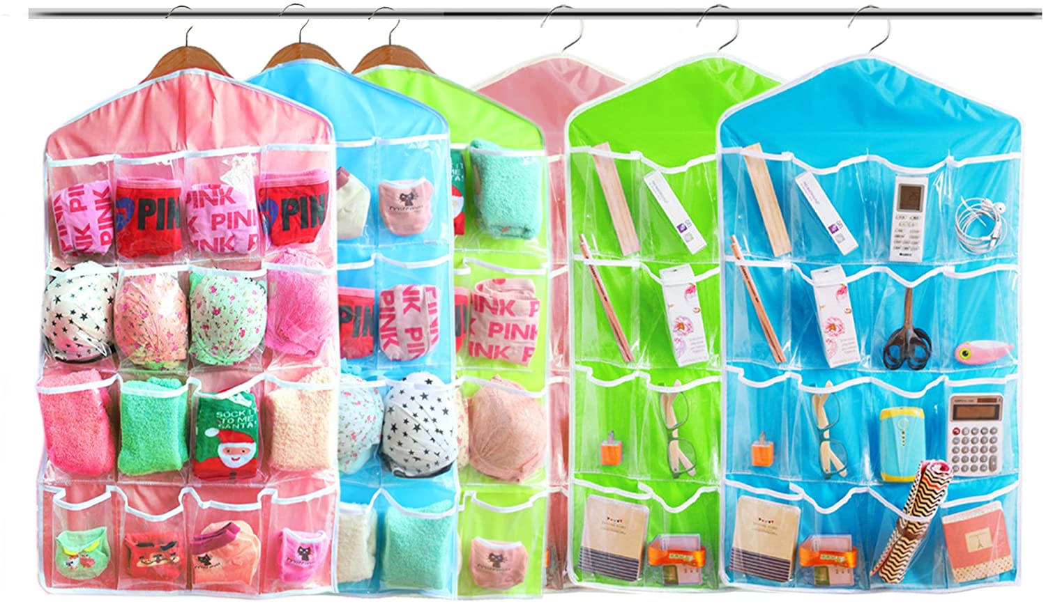 16 Pockets Multifunction Sorting Storage Bag Door Wall Hanging Closet Organizer