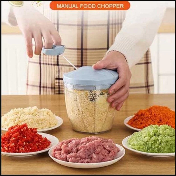 EOTIA Spin Vegetable HAND Cutter Chopper Food Processor Manual Shredder 3 Blades Hand Chopper Big Size