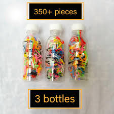3 bottles hair accessories multi color Elastic Rubber band hair ties for girls