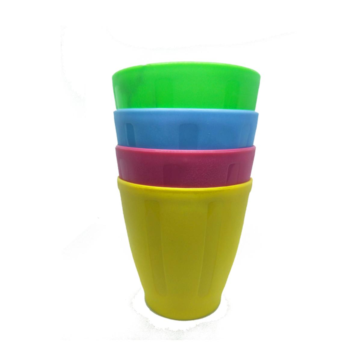 Pack Of 4 Plastic Unbreakable Colorful Mini Water Glass Set For Kids - 4 PCS