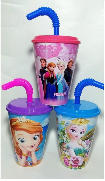 Multicolor Printed Water Glass Juice Glass with Straw for Kids – Cheers to Childhood!