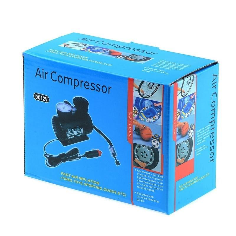 Mini Air Compressor - Car/Motorcycle/Tire/Football Inflator Pump - 12V 300 PSI Portable Emergency