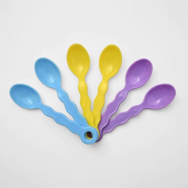 Pack of 6 Tableware Plastic Spoon Set.Multicolour Plastic Spoon Set Fine Quality.