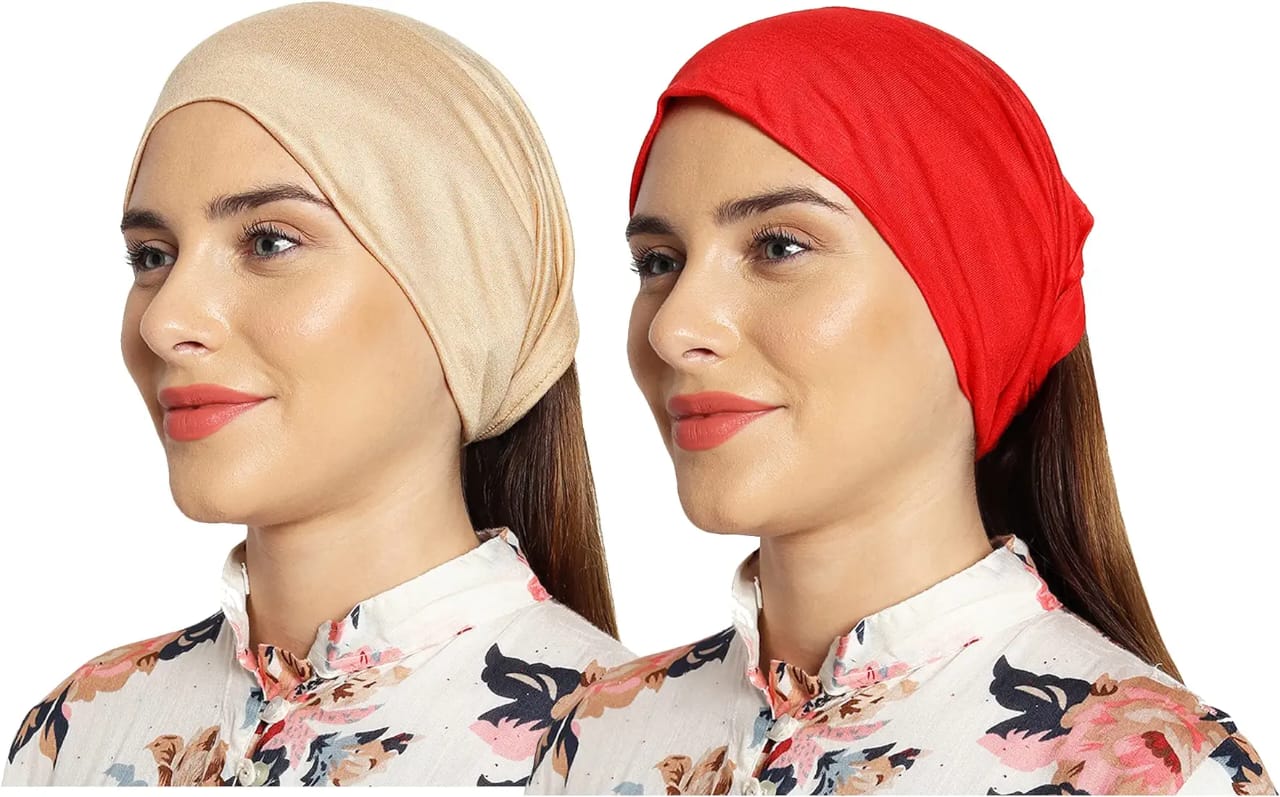 MONATI® Women's Under Scarf Hijab Cap | Scarf Tube Cap | Cotton Viscose Fourway Stretchable Sleep Cap
