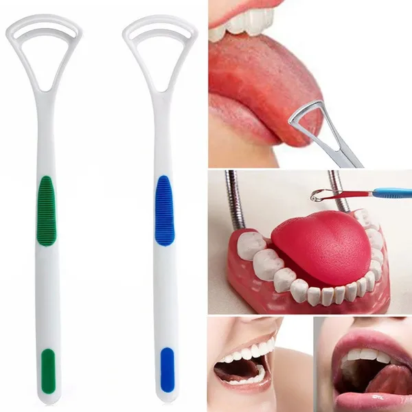 Fresh Breath Tongue Scraper Tongue Cleaner Brush Dental Tongue Cleaning Scraper Brush Oral Hygiene 2PCS