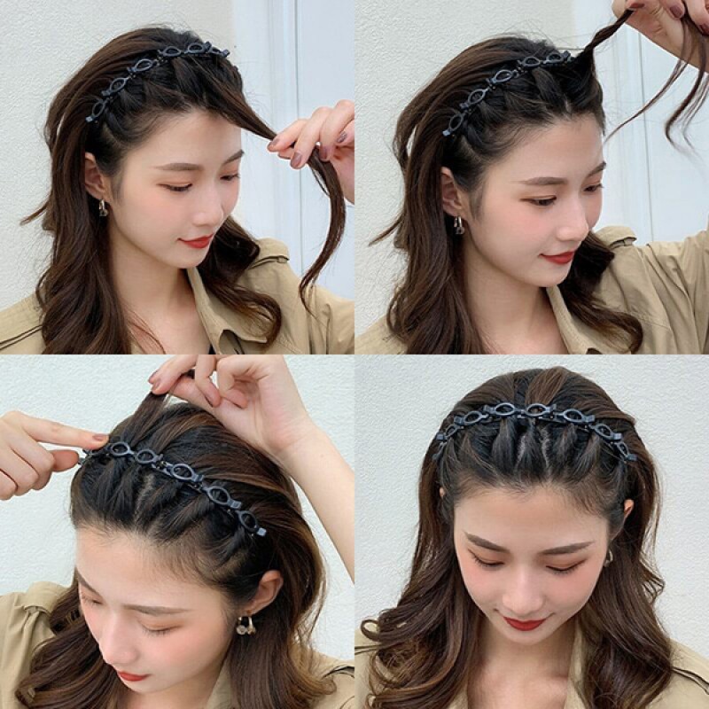 Hairband Headband Men Women Sports Hair Band Hoop Metal Hoop Double Bangs Hairstyle Hairpin Hair Accessories