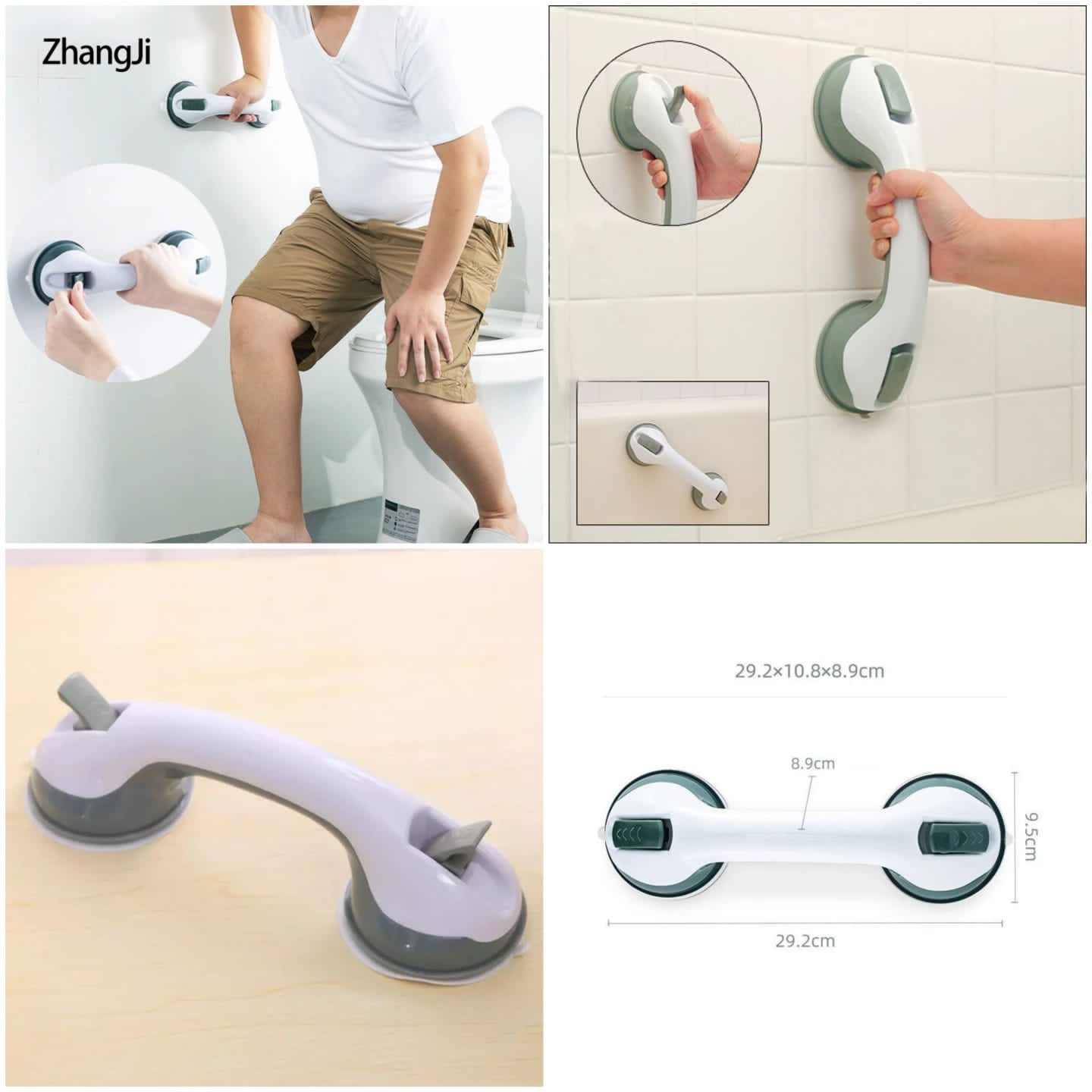 Anti-Slip Suction Grip Safety Handle Grab Bar Bath Tub Shower Handrail Support