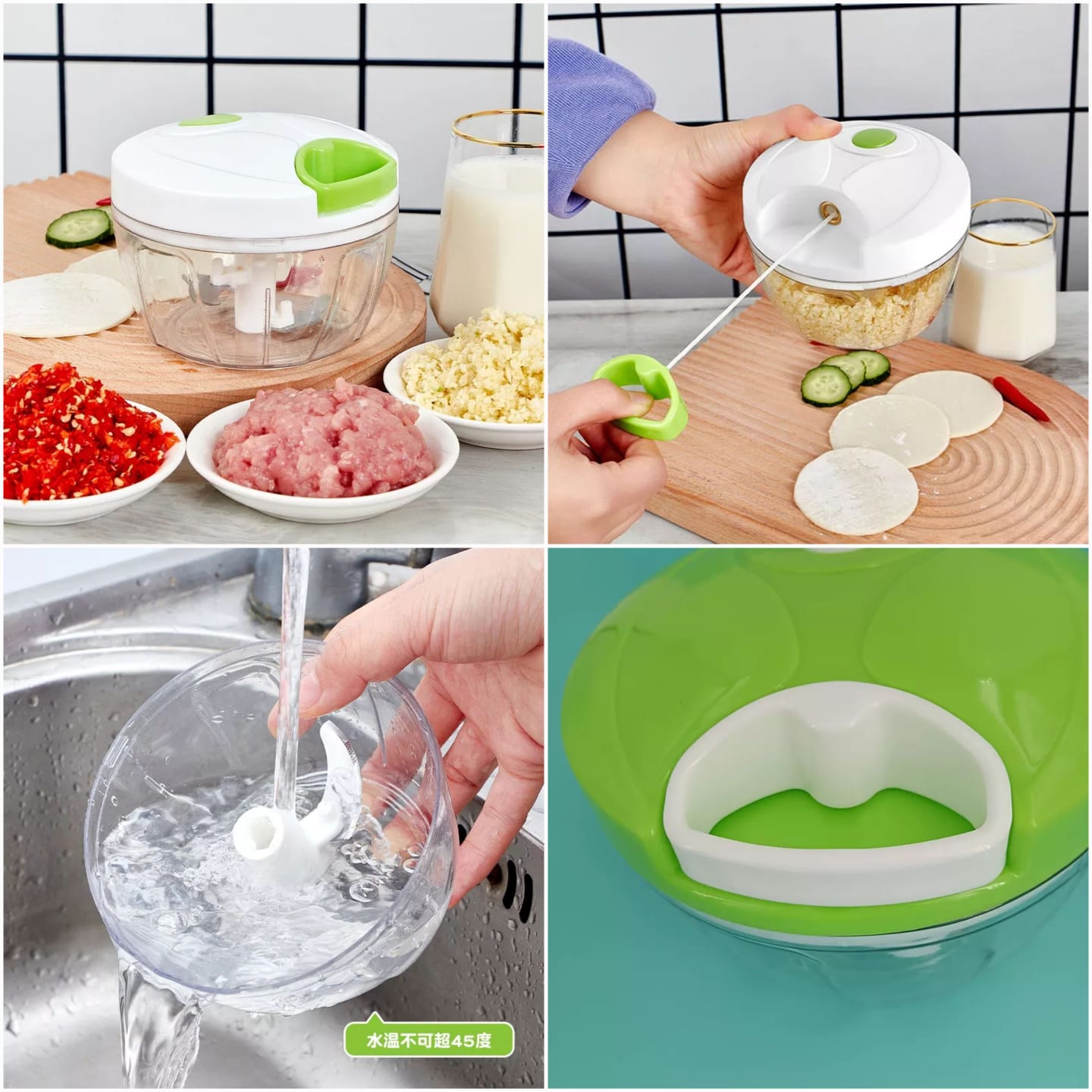 Mini Speedy Chopper Manual Hand Pull Vegetable & Meat Mini Turbo Cutter