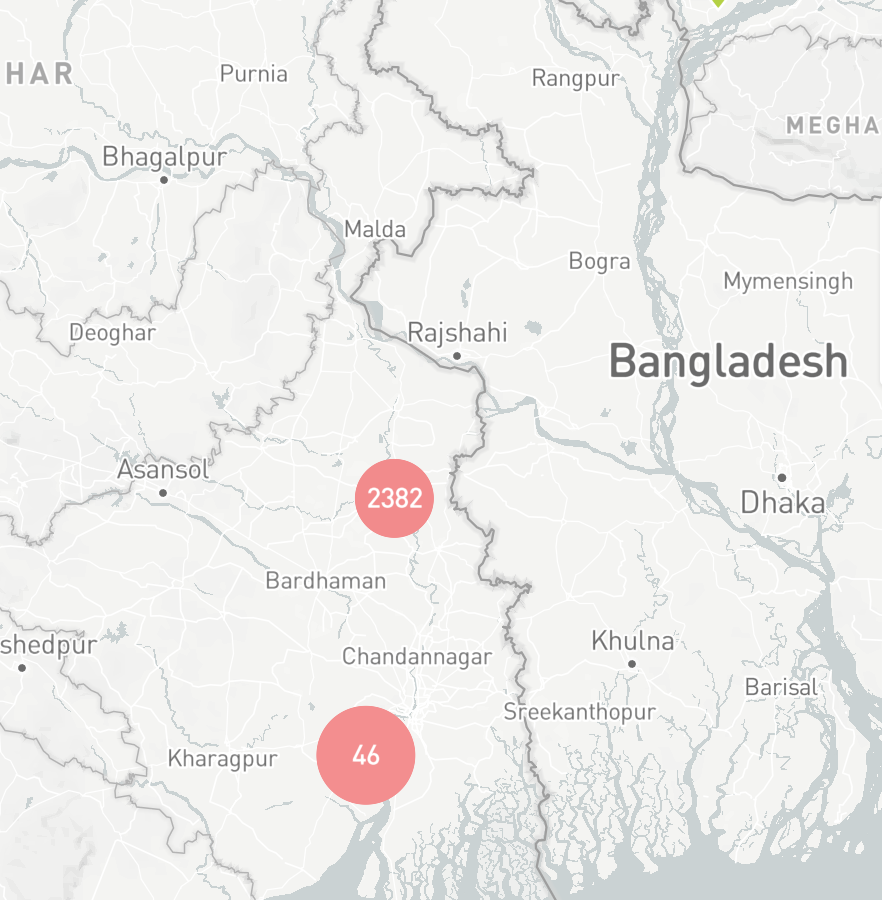 cluster data on area