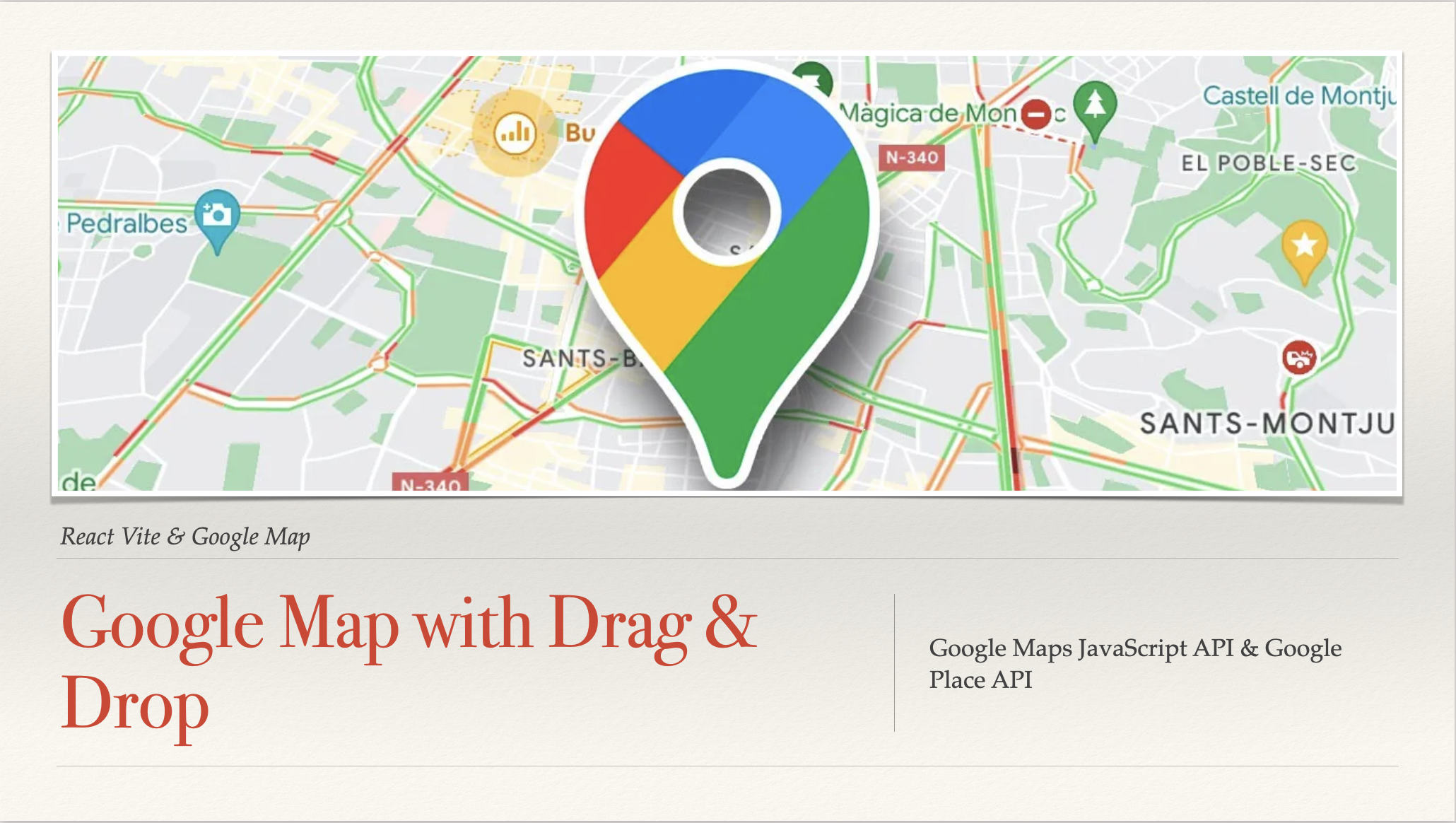 google map drag and drop marker autocomplete search