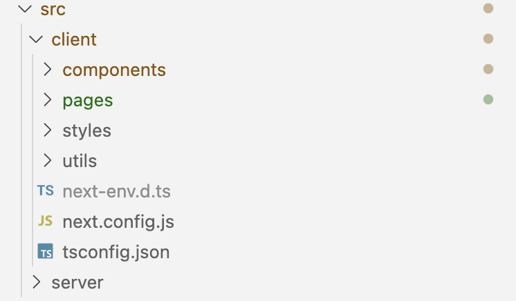 nextjs client folder
