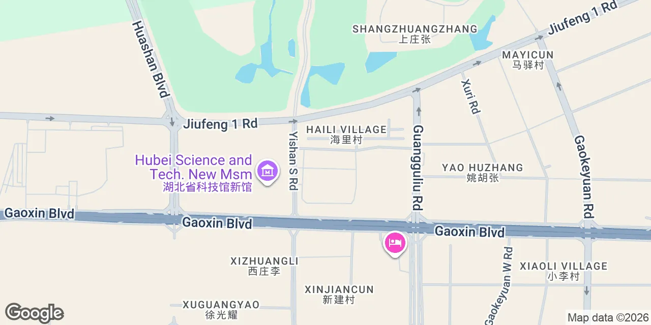 North of Shendun 1st Road and west of Guanggu 5th Road,East Lake New Technology Development Zone, Hubei Province, Wuhan 