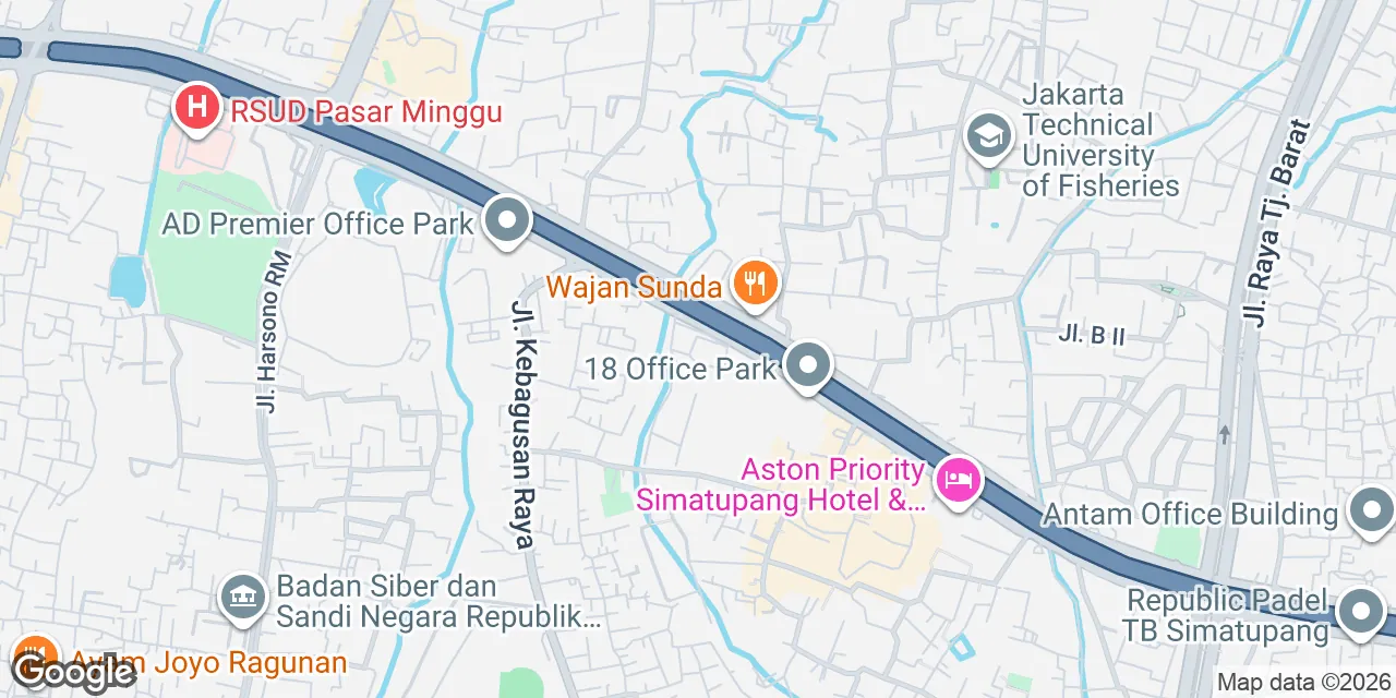 Jl. TB Simatupang,RT.2/RW.1, Kebagusan, Ps. Minggu, Jakarta South 12520