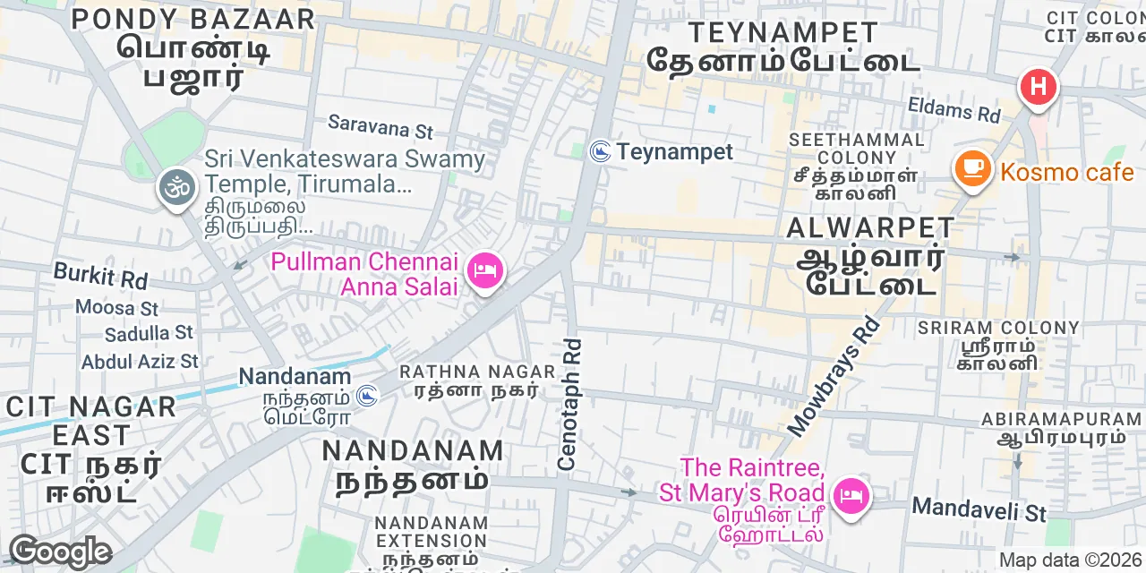 Door No. 2/29, Plot - B, Cenatoph Road, 1st Street Alwarpet, Chennai 600018