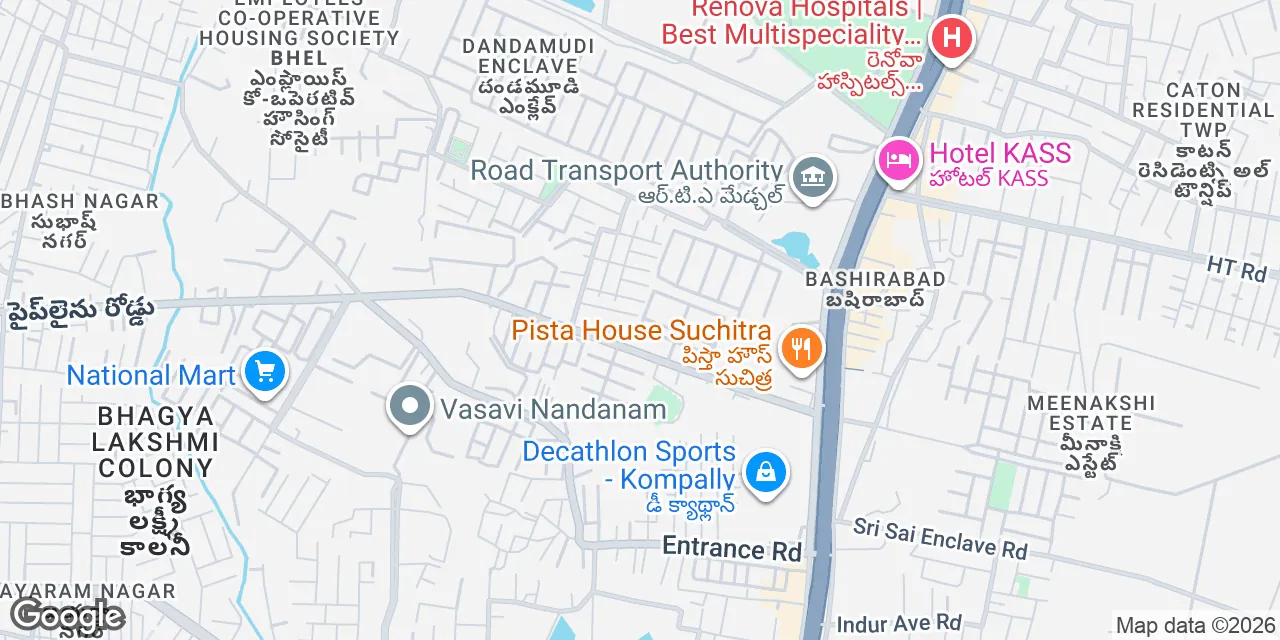 Suchitra Rd, Green Park, Kompally, Jeedimetla,VM Towers, Hyderabad 500067