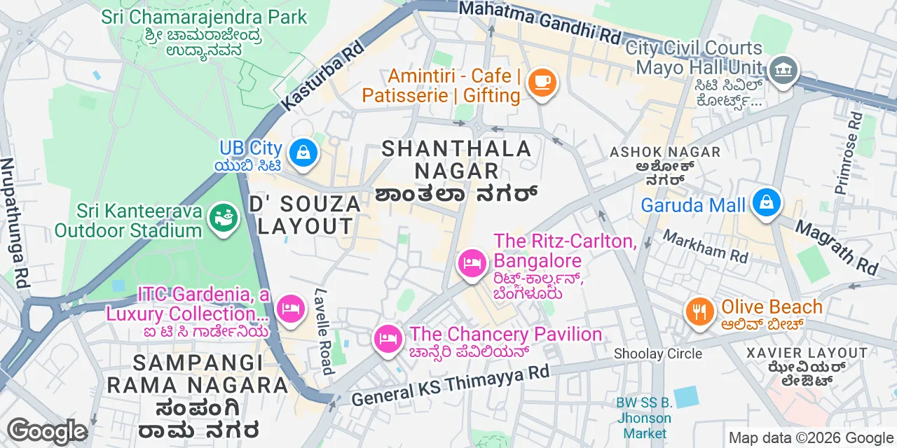 Concorde Towers&nbsp;UB&nbsp;City, #24 Vittal Mallya Road,Level 15,Ashok Nagar, Bengaluru Central 560001