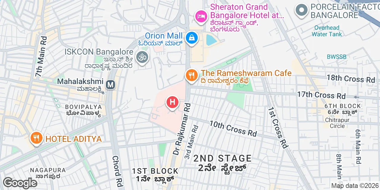 1st Main Road / Dr. Rajkumar Road,No.527/B, Tejas Arcade, Ward No.9, Bengaluru Central 560010